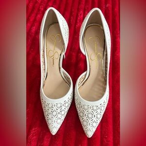 Jessica Simpson Cream Cutout Heels